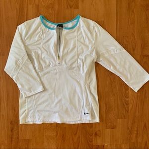 Nike Dri Fit three quarter sleeve zip up top